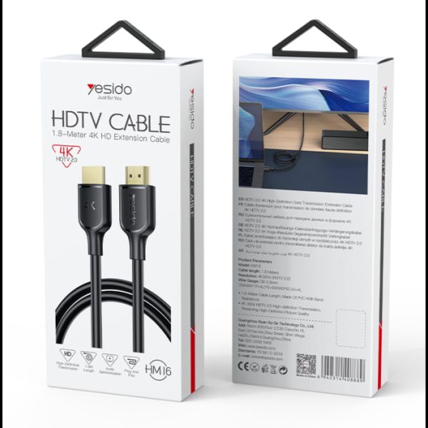 کابل تصویر HDMI یسیدو YESIDO HM16 با کیفیت 4K - Image 2